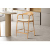 CLEMATITE, chaise de comptoir hauteur 94,5 cm - bois massif et tissu - 2 coloris