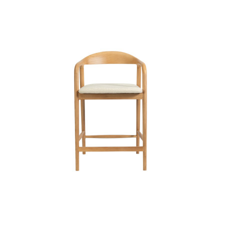 CLEMATITE, chaise de comptoir hauteur 94,5 cm - bois massif et tissu - 2 coloris