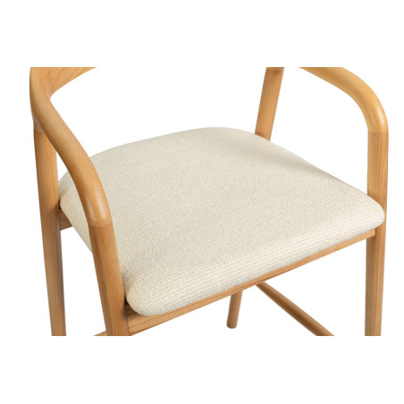 CLEMATITE, chaise de comptoir hauteur 94,5 cm - bois massif et tissu - 2 coloris