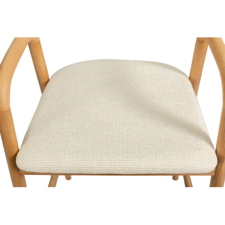 CLEMATITE, chaise de comptoir hauteur 94,5 cm - bois massif et tissu - 2 coloris