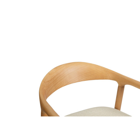 CLEMATITE, chaise de comptoir hauteur 94,5 cm - bois massif et tissu - 2 coloris