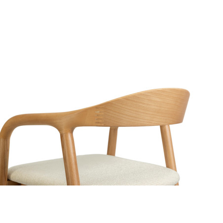 CLEMATITE, chaise de comptoir hauteur 94,5 cm - bois massif et tissu - 2 coloris