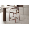 CLEMATITE, chaise de comptoir hauteur 94,5 cm - bois massif et tissu - 2 coloris