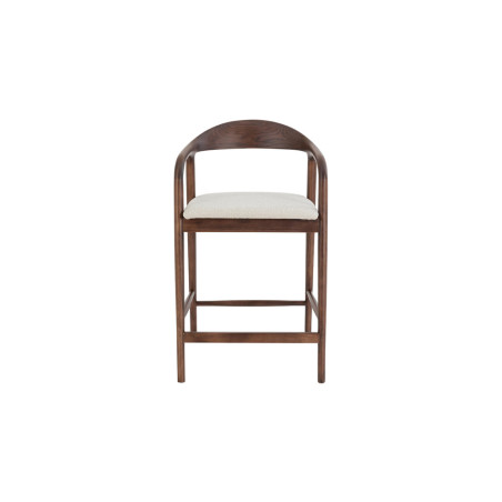 CLEMATITE, chaise de comptoir hauteur 94,5 cm - bois massif et tissu - 2 coloris
