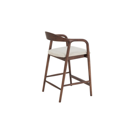 CLEMATITE, chaise de comptoir hauteur 94,5 cm - bois massif et tissu - 2 coloris