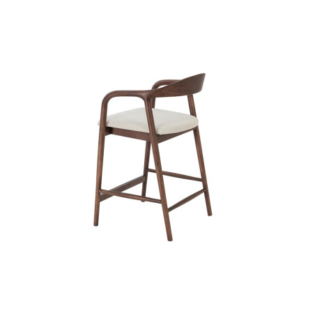 CLEMATITE, chaise de comptoir hauteur 94,5 cm - bois massif et tissu - 2 coloris