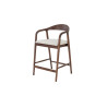 CLEMATITE, chaise de comptoir hauteur 94,5 cm - bois massif et tissu - 2 coloris
