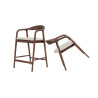CLEMATITE, chaise de comptoir hauteur 94,5 cm - bois massif et tissu - 2 coloris