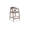 CLEMATITE, chaise de comptoir hauteur 94,5 cm - bois massif et tissu - 2 coloris