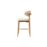 CAPELINE, chaise de comptoir hauteur 97 cm - bois massif et tissu - 2 coloris