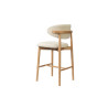 CAPELINE, chaise de comptoir hauteur 97 cm - bois massif et tissu - 2 coloris