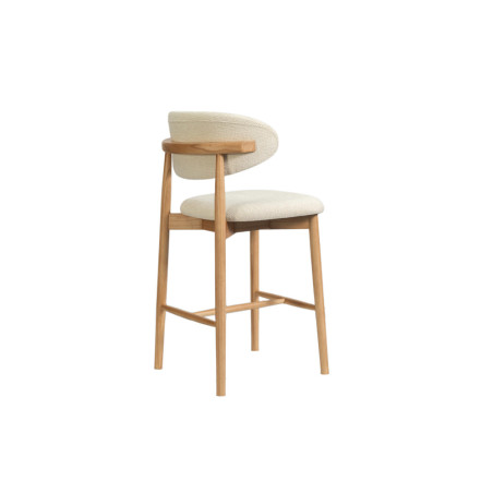 CAPELINE, chaise de comptoir hauteur 97 cm - bois massif et tissu - 2 coloris