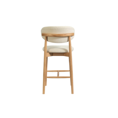CAPELINE, chaise de comptoir hauteur 97 cm - bois massif et tissu - 2 coloris