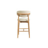 CAPELINE, chaise de comptoir hauteur 97 cm - bois massif et tissu - 2 coloris