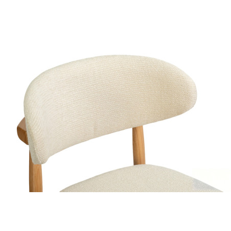 CAPELINE, chaise de comptoir hauteur 97 cm - bois massif et tissu - 2 coloris