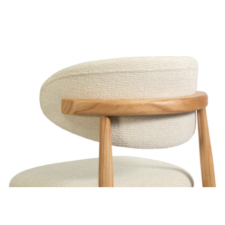 CAPELINE, chaise de comptoir hauteur 97 cm - bois massif et tissu - 2 coloris