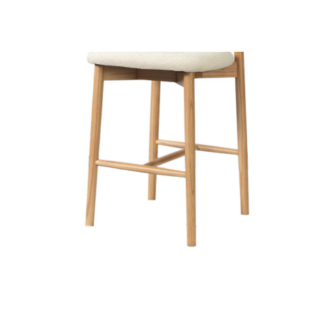 CAPELINE, chaise de comptoir hauteur 97 cm - bois massif et tissu - 2 coloris