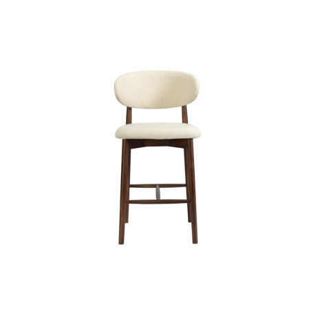 CAPELINE, chaise de comptoir hauteur 97 cm - bois massif et tissu - 2 coloris