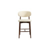 CAPELINE, chaise de comptoir hauteur 97 cm - bois massif et tissu - 2 coloris