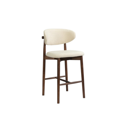 CAPELINE, chaise de comptoir hauteur 97 cm - bois massif et tissu - 2 coloris