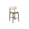 CAPELINE, chaise de comptoir hauteur 97 cm - bois massif et tissu - 2 coloris