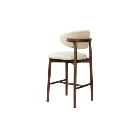 CAPELINE, chaise de comptoir hauteur 97 cm - bois massif et tissu - 2 coloris