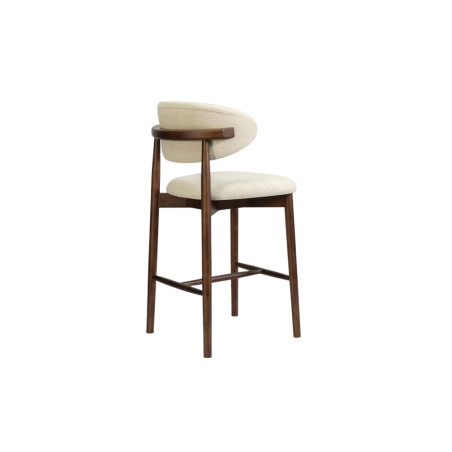 CAPELINE, chaise de comptoir hauteur 97 cm - bois massif et tissu - 2 coloris