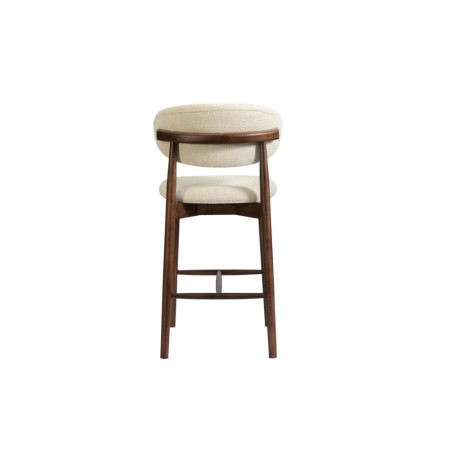 CAPELINE, chaise de comptoir hauteur 97 cm - bois massif et tissu - 2 coloris