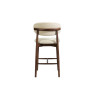 CAPELINE, chaise de comptoir hauteur 97 cm - bois massif et tissu - 2 coloris
