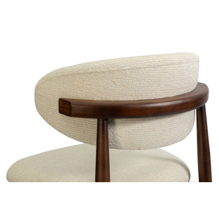 CAPELINE, chaise de comptoir hauteur 97 cm - bois massif et tissu - 2 coloris