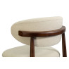 CAPELINE, chaise de comptoir hauteur 97 cm - bois massif et tissu - 2 coloris