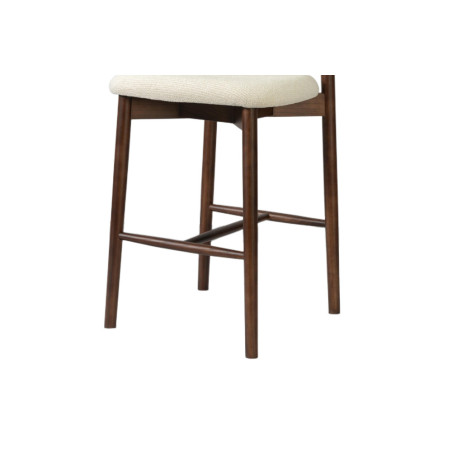 CAPELINE, chaise de comptoir hauteur 97 cm - bois massif et tissu - 2 coloris