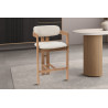 CAMOMILLE, chaise de comptoir hauteur 95 cm - bois massif et tissu - 2 coloris