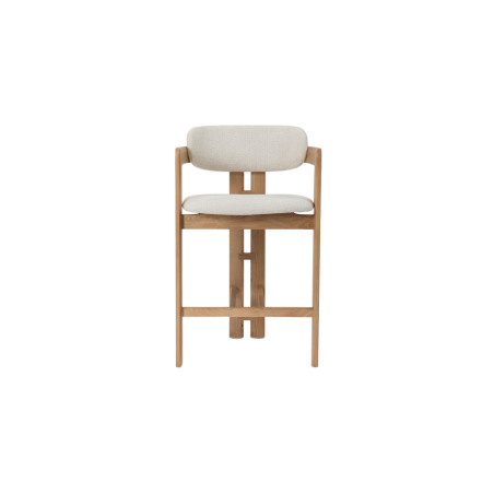 CAMOMILLE, chaise de comptoir hauteur 95 cm - bois massif et tissu - 2 coloris