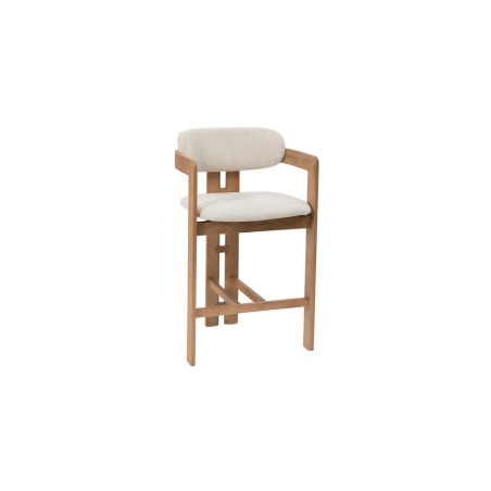 CAMOMILLE, chaise de comptoir hauteur 95 cm - bois massif et tissu - 2 coloris