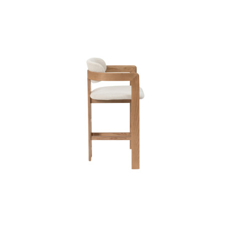 CAMOMILLE, chaise de comptoir hauteur 95 cm - bois massif et tissu - 2 coloris