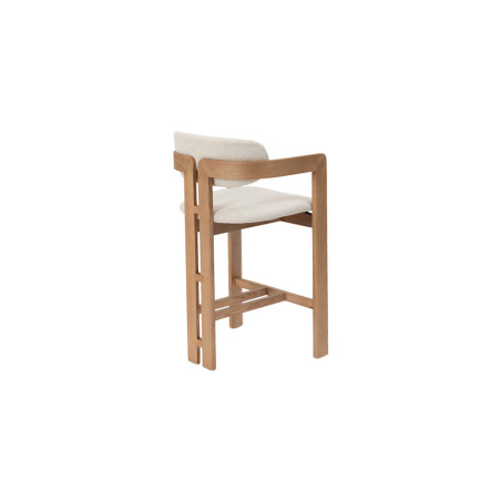 CAMOMILLE, chaise de comptoir hauteur 95 cm - bois massif et tissu - 2 coloris