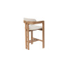 CAMOMILLE, chaise de comptoir hauteur 95 cm - bois massif et tissu - 2 coloris