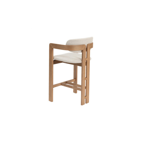 CAMOMILLE, chaise de comptoir hauteur 95 cm - bois massif et tissu - 2 coloris