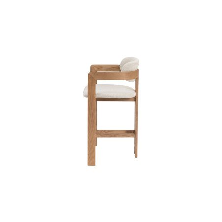 CAMOMILLE, chaise de comptoir hauteur 95 cm - bois massif et tissu - 2 coloris