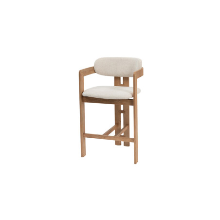 CAMOMILLE, chaise de comptoir hauteur 95 cm - bois massif et tissu - 2 coloris