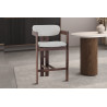 CAMOMILLE, chaise de comptoir hauteur 95 cm - bois massif et tissu - 2 coloris