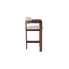 CAMOMILLE, chaise de comptoir hauteur 95 cm - bois massif et tissu - 2 coloris