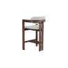 CAMOMILLE, chaise de comptoir hauteur 95 cm - bois massif et tissu - 2 coloris