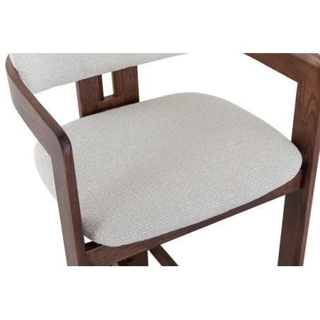 CAMOMILLE, chaise de comptoir hauteur 95 cm - bois massif et tissu - 2 coloris