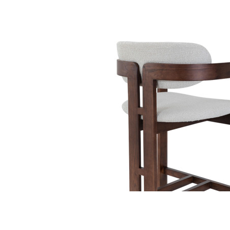 CAMOMILLE, chaise de comptoir hauteur 95 cm - bois massif et tissu - 2 coloris