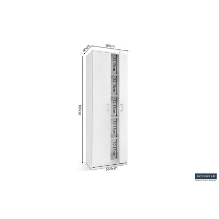 ROSEE, armoire de rangement 60 cm - 2 portes - 3 finitions