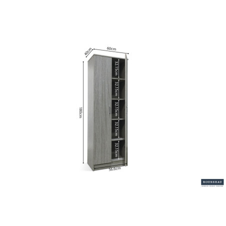ROSEE, armoire de rangement 60 cm - 2 portes - 3 finitions