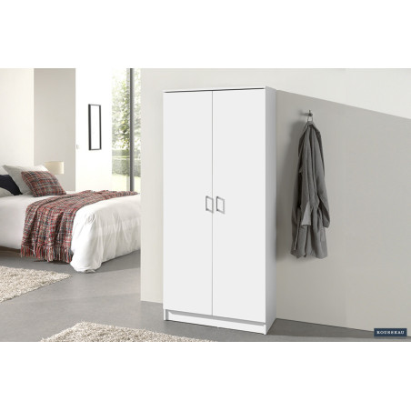 ROSEE, armoire de rangement 80 cm - 2 portes - 3 finitions