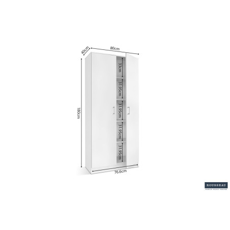 ROSEE, armoire de rangement 80 cm - 2 portes - 3 finitions